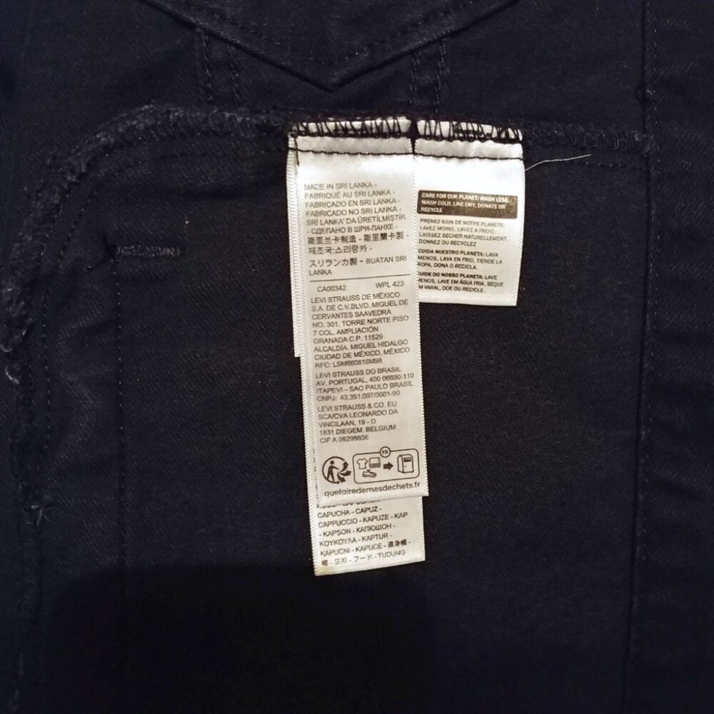 Levi's Black Hybrid Denim Hoodie Original Trucker Jacket Size XL - Picture 8 of 14